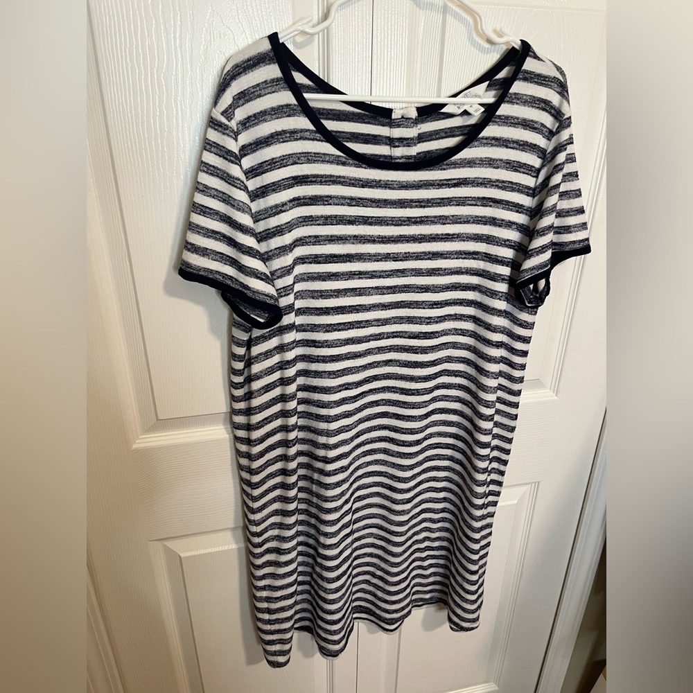 Market & Spruce StitchFix Striped Knit A-line T-shirt Mini Dress, Size XXL